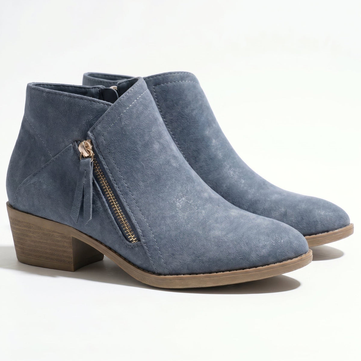 Justus | Women's Block Heel Ankle Boots with Side Zip