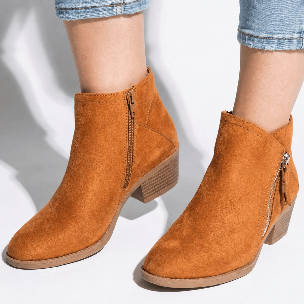 Justus | Women's Block Heel Ankle Boots with Side Zip
