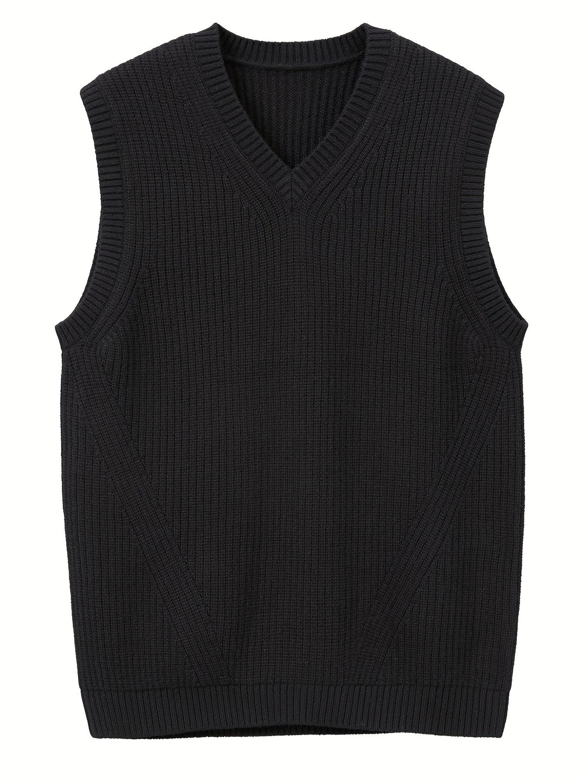 Kenneth - Men's Ribbed Sleeveless V-Neck Sweater Vest