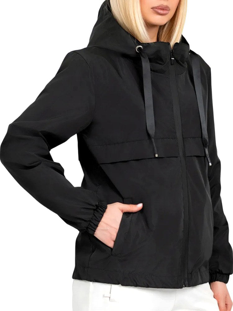 Kesha - Women's Zip-Up Rain Jacket with Elastic Cuffs and Hood