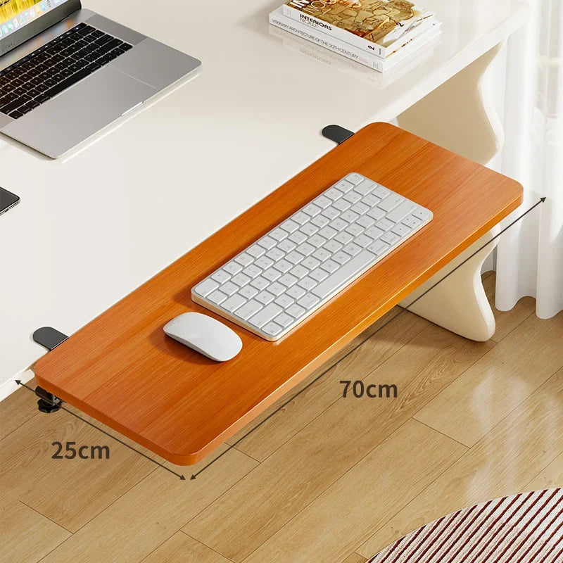 Keyboard & Mouse Platform | Bamboo Slide-Out & Clamp-Mounted | 40 x 20 cm