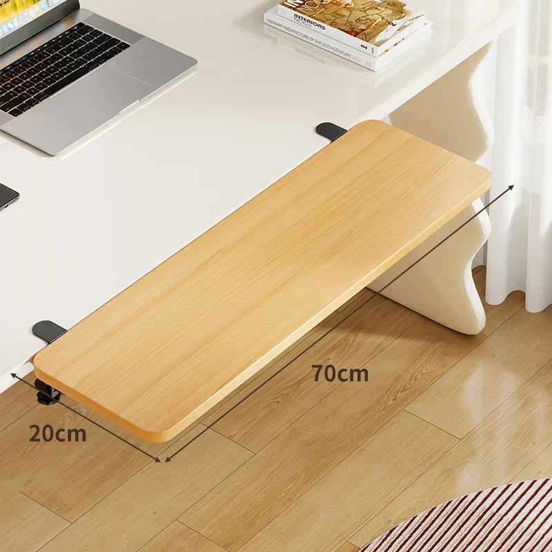 Keyboard & Mouse Platform | Bamboo Slide-Out & Clamp-Mounted | 40 x 20 cm