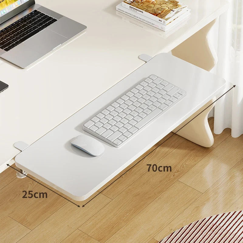 Keyboard & Mouse Platform | Bamboo Slide-Out & Clamp-Mounted | 40 x 20 cm