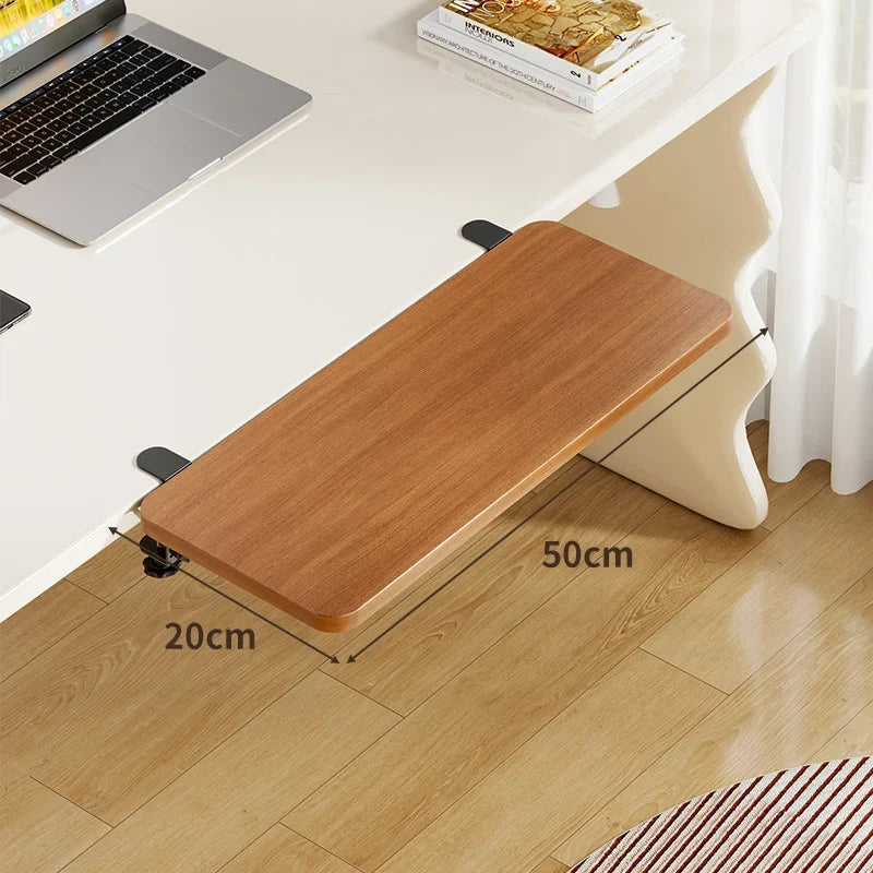 Keyboard & Mouse Platform | Bamboo Slide-Out & Clamp-Mounted | 40 x 20 cm