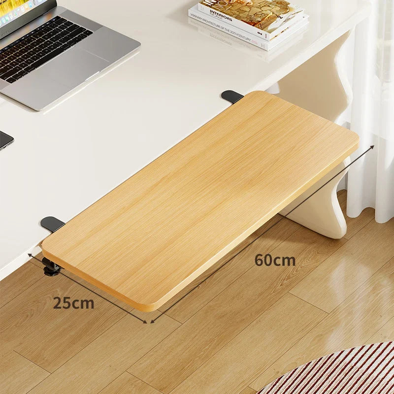 Keyboard & Mouse Platform | Bamboo Slide-Out & Clamp-Mounted | 40 x 20 cm