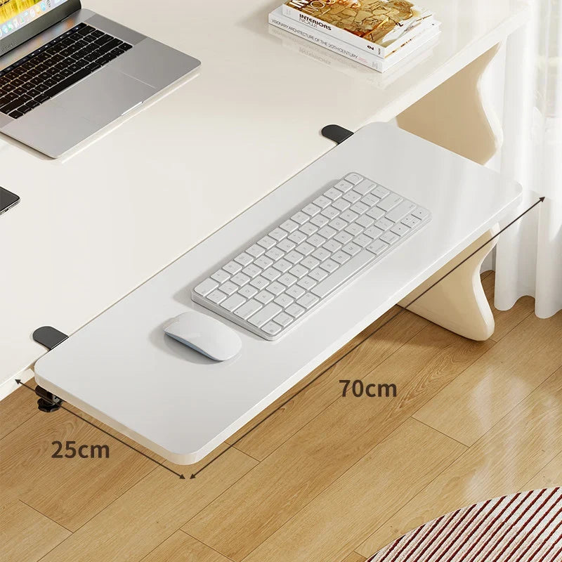Keyboard & Mouse Platform | Bamboo Slide-Out & Clamp-Mounted | 40 x 20 cm