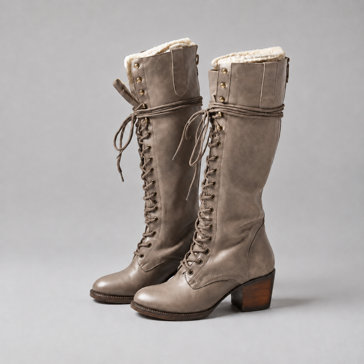 Everly Women's Leather Shearling Knee-High Boots