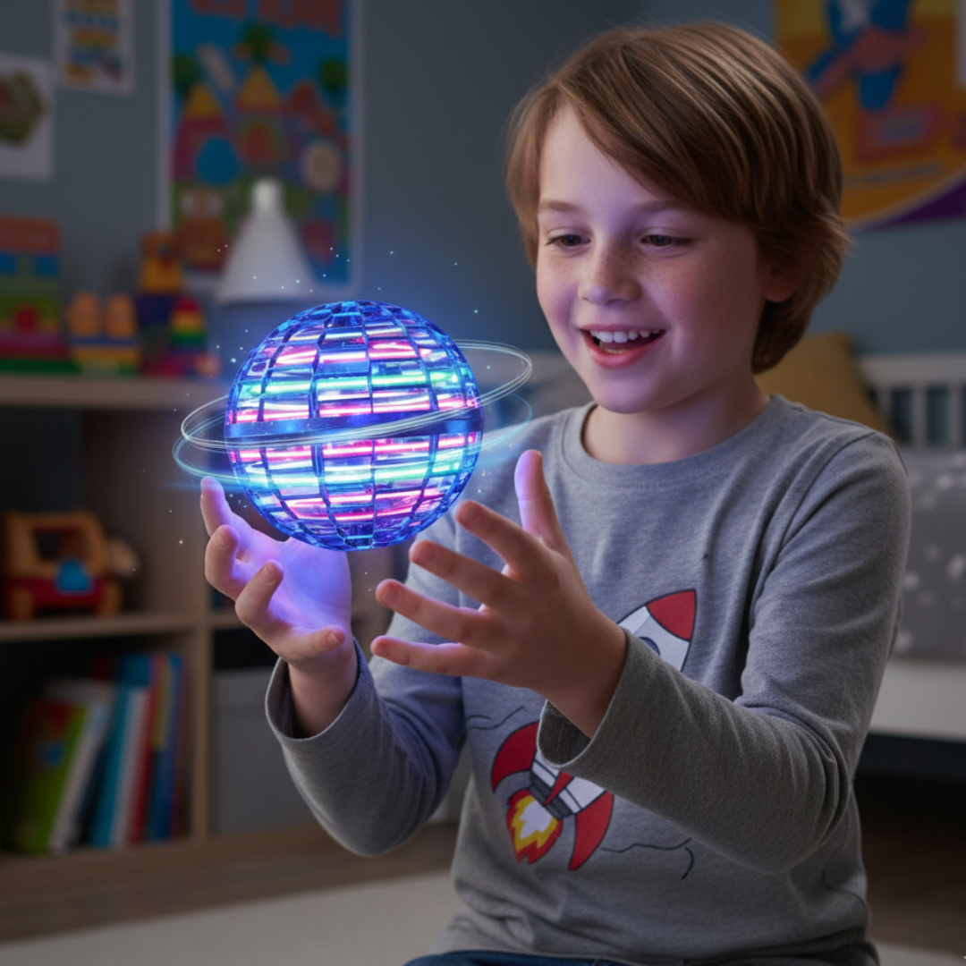 Kids' Flying Orb Ball with LED Lights and Rechargeable Hover Toy