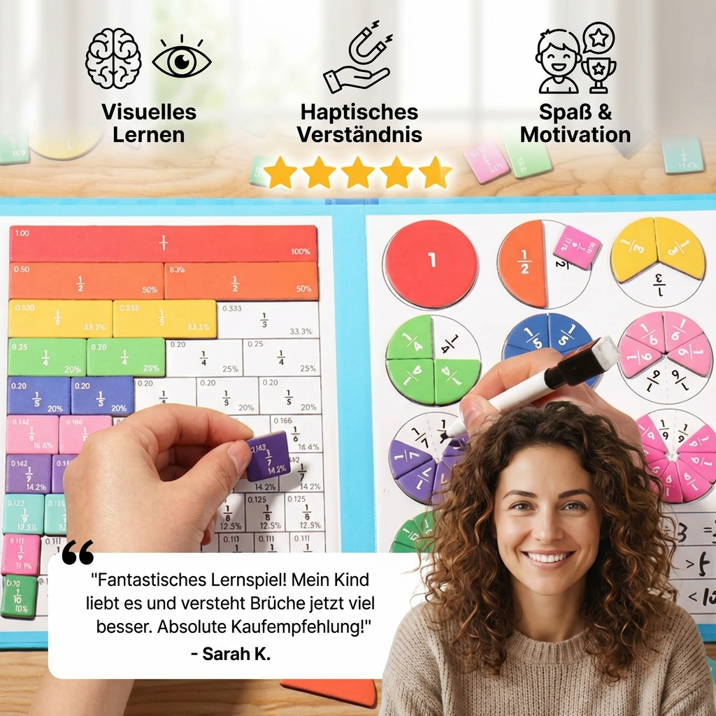 Kids' Fraction Bars Model with Magnetic Tiles and Circles Activity Book