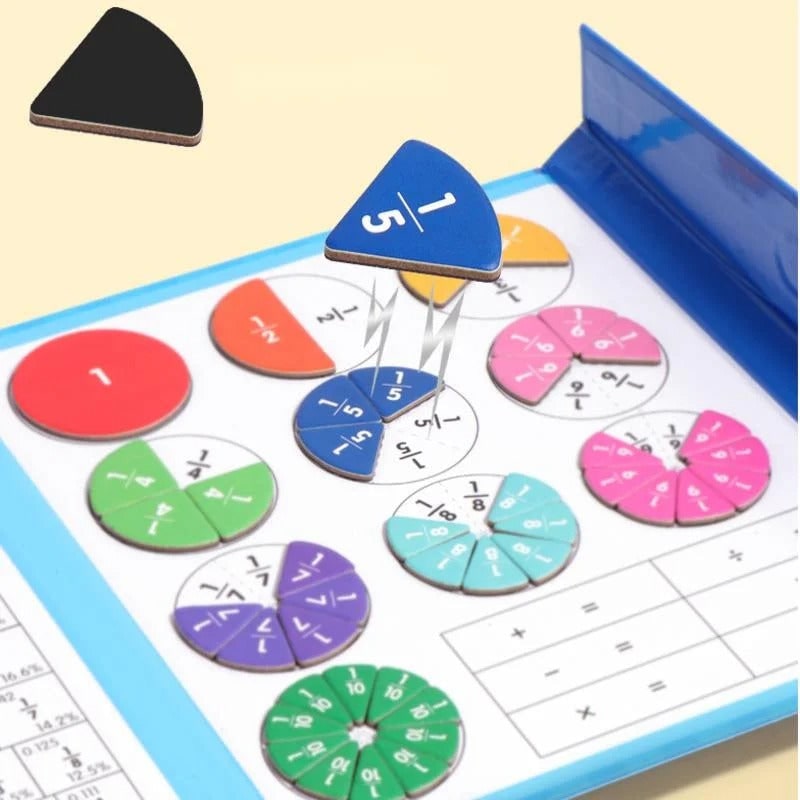 Kids' Fraction Bars Model with Magnetic Tiles and Circles Activity Book