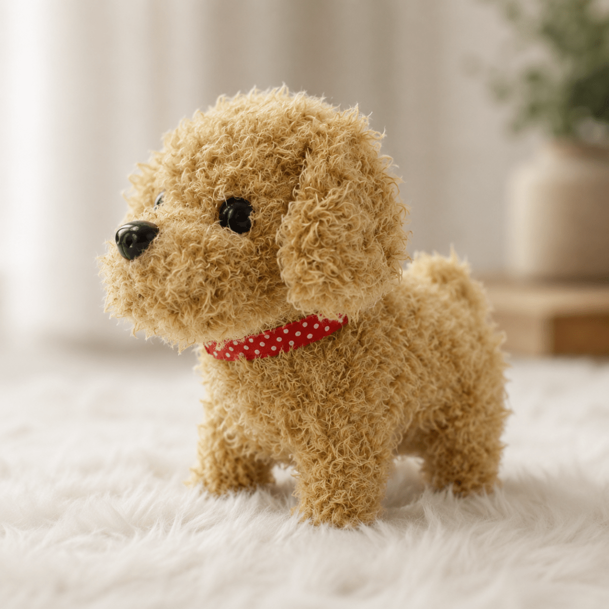 Kids' Interactive Toy Dog Robot with Movement and Sounds Battery Operated Plush Puppy Tug Of War