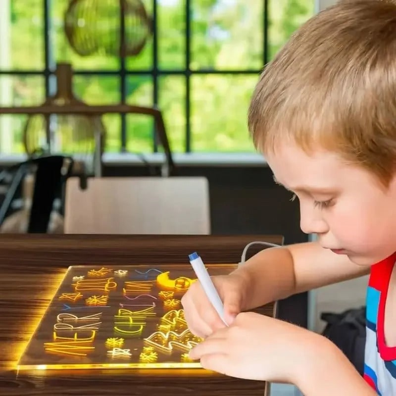 Kids' LED Note Board Dry Erase Smart Whiteboard with Stand and Adjustable Light