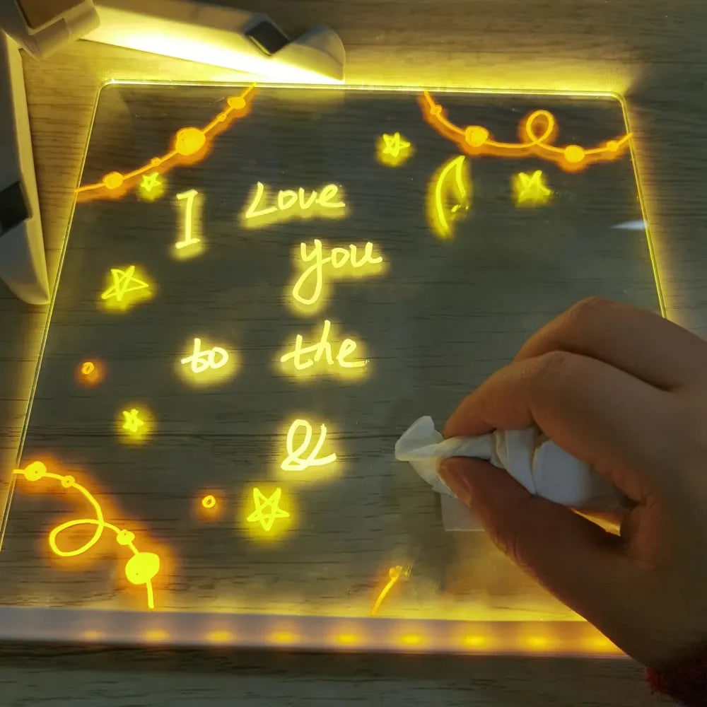 Kids' LED Note Board Dry Erase Smart Whiteboard with Stand and Adjustable Light