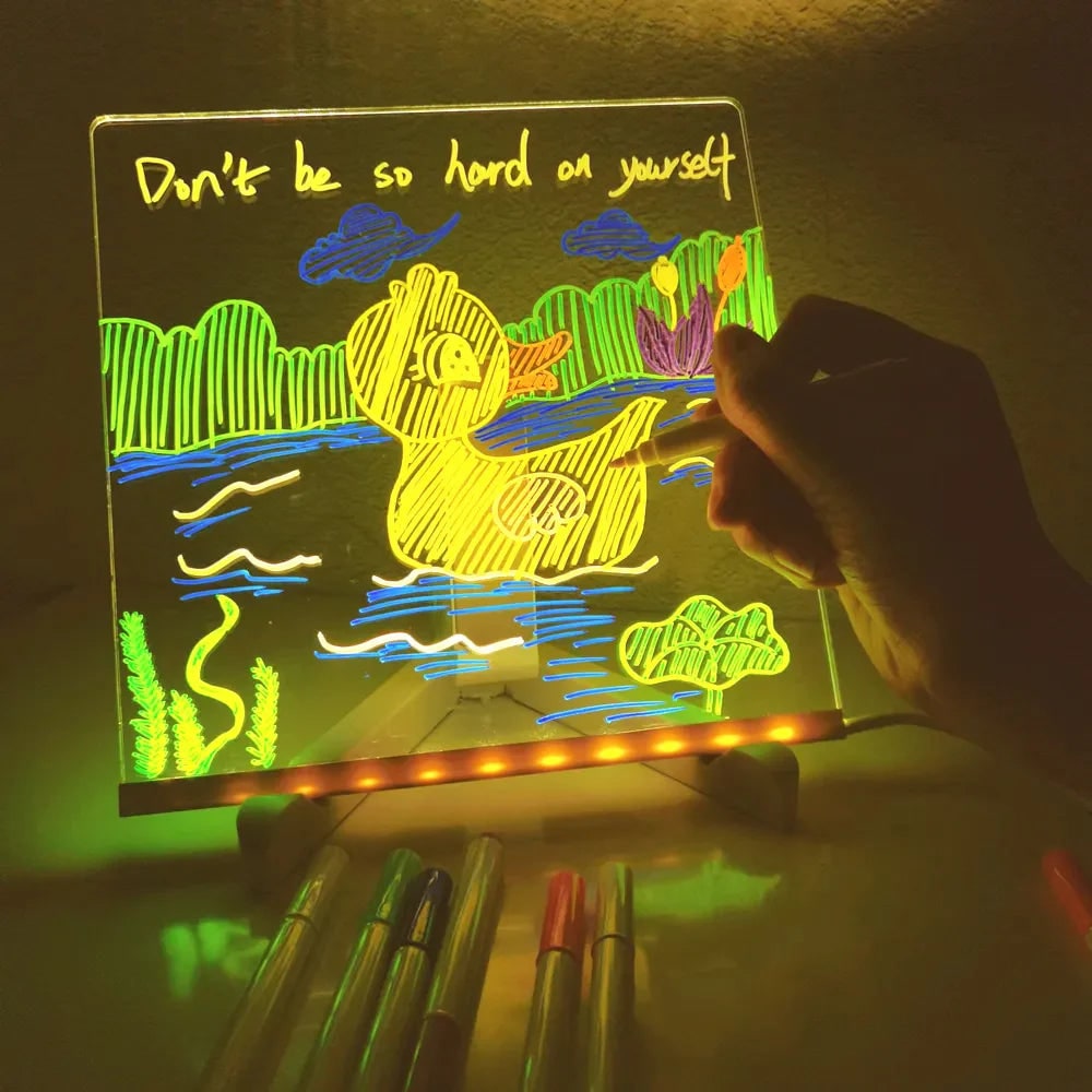 Kids' LED Note Board Dry Erase Smart Whiteboard with Stand and Adjustable Light
