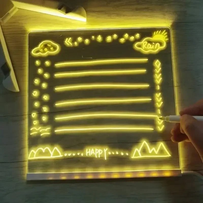 Kids' LED Note Board Dry Erase Smart Whiteboard with Stand and Adjustable Light