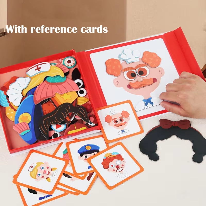 Kids' Magnetic Puzzle Book with Mix-And-Match Face Pieces
