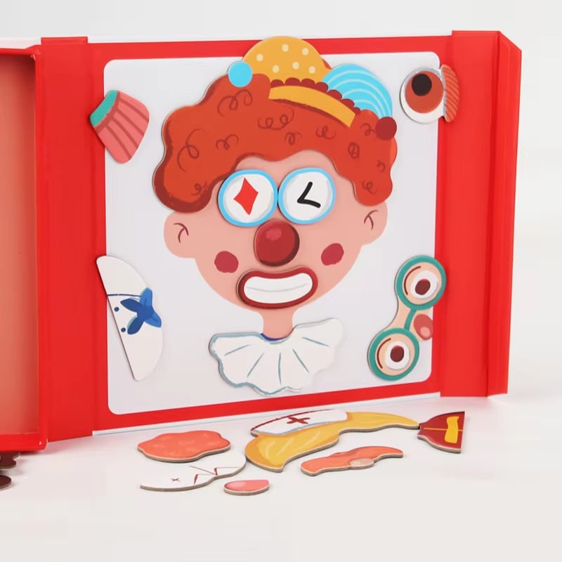 Kids' Magnetic Puzzle Book with Mix-And-Match Face Pieces
