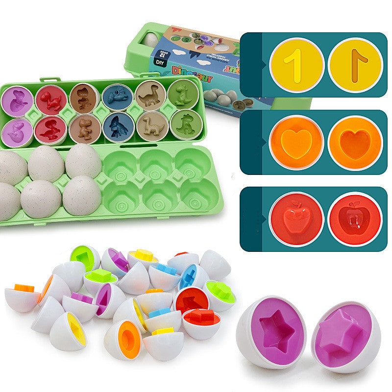 Kids' Matching Eggs Toy with Fine Motor Skills Development and Shape Learning In Carton