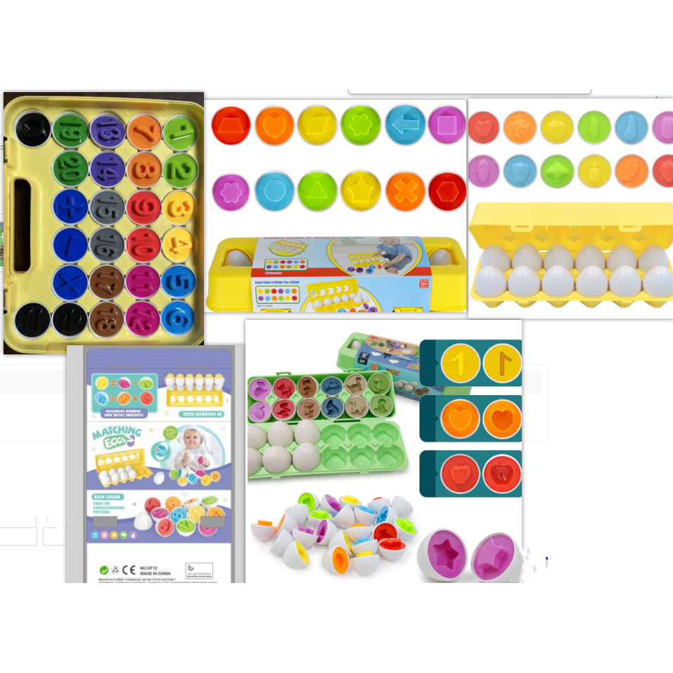 Kids' Matching Eggs Toy with Fine Motor Skills Development and Shape Learning In Carton