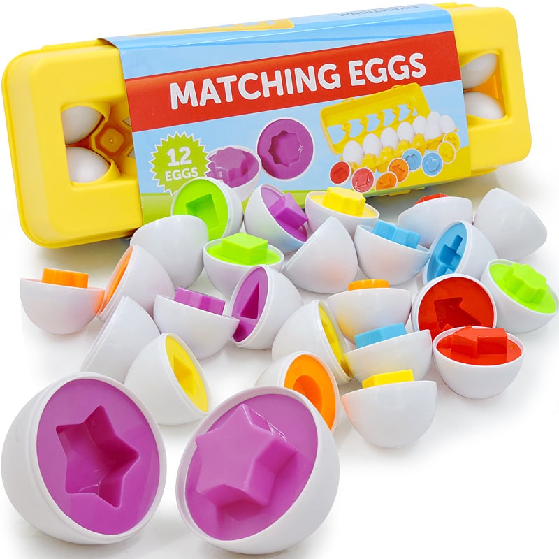 Kids' Matching Eggs Toy with Fine Motor Skills Development and Shape Learning In Carton