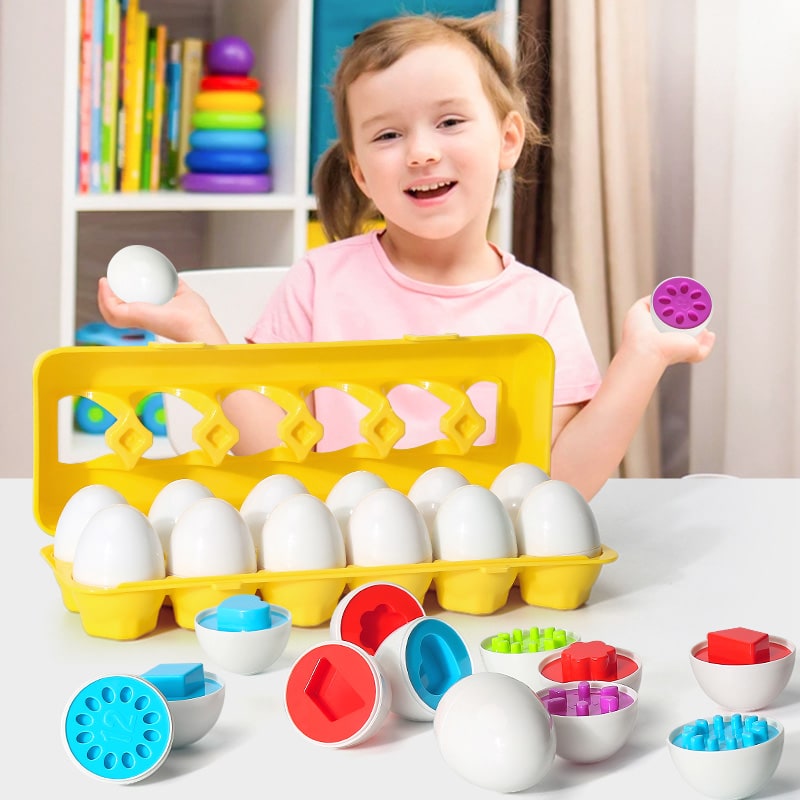 Kids' Matching Eggs Toy with Fine Motor Skills Development and Shape Learning In Carton