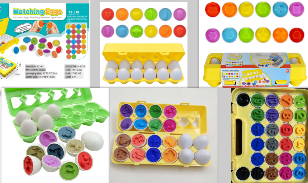 Kids' Matching Eggs Toy with Fine Motor Skills Development and Shape Learning In Carton