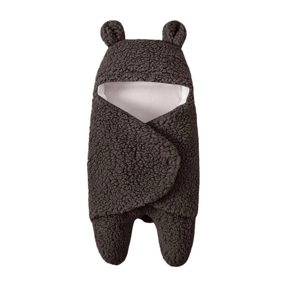 Kids' Newborn Swaddle Blanket with Legs Hooded Infant and Baby Sleeping Bag with Sherpa Fleece