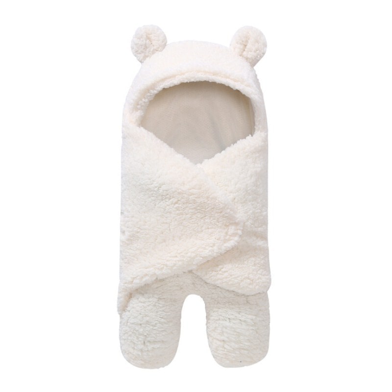 Kids' Newborn Swaddle Blanket with Legs Hooded Infant and Baby Sleeping Bag with Sherpa Fleece