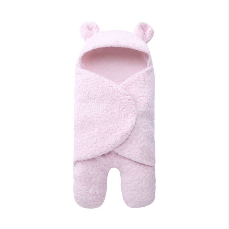 Kids' Newborn Swaddle Blanket with Legs Hooded Infant and Baby Sleeping Bag with Sherpa Fleece