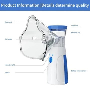 Portable Nebulizer for Asthma and Respiratory Care with Handheld Mesh Machine