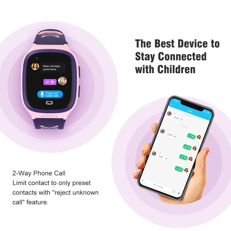 Kids Smartwatch | 4G GPS+WiFi Tracking & HD Touchscreen | IP67 Water-Resistant