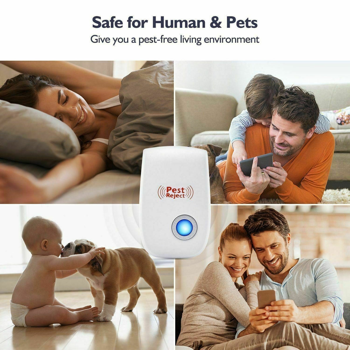 Ultrasonic Pest Repeller with Electronic Plug-In Design for Rodents and Squirrels