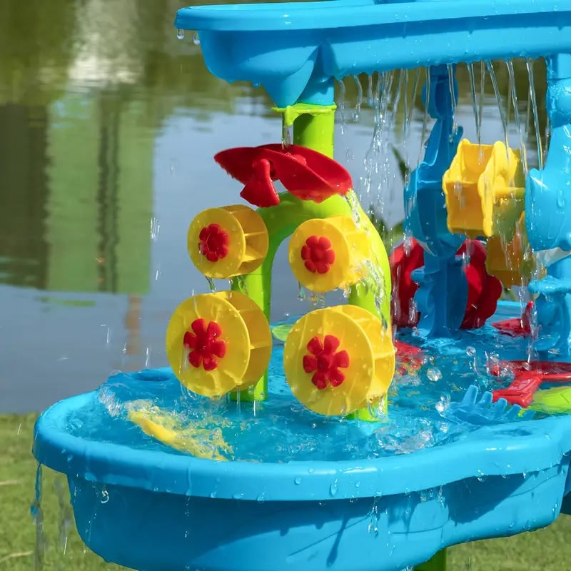 Kids' Water Table with Multi-Tier Design and Accessory Toys for Outdoor Play