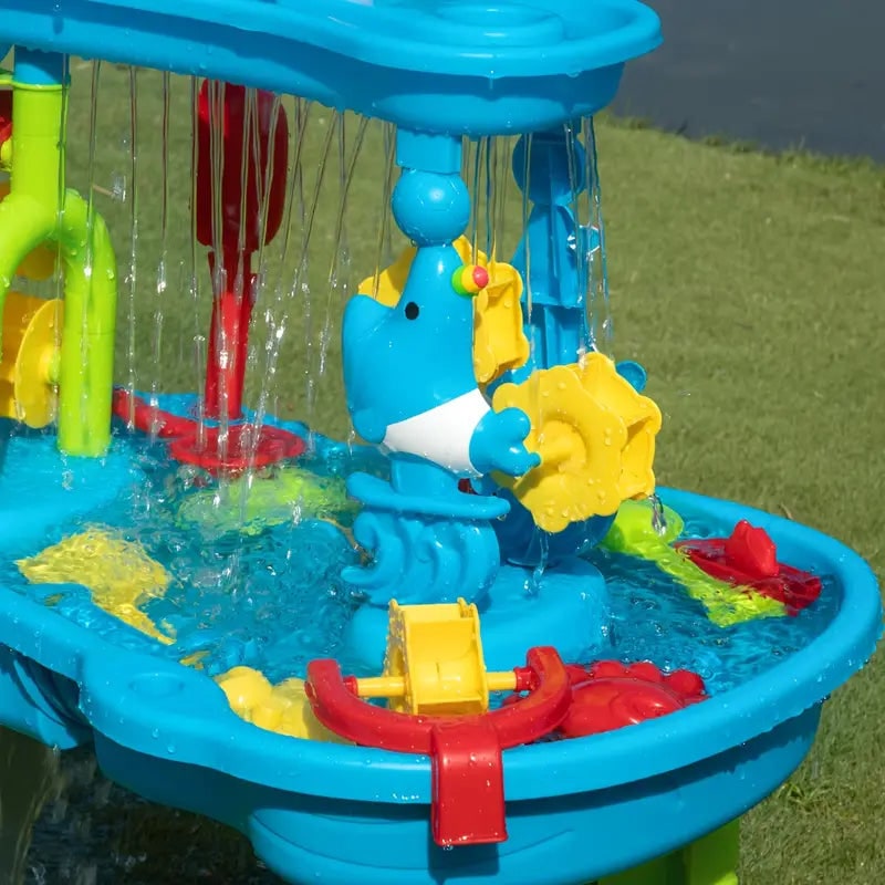 Kids' Water Table with Multi-Tier Design and Accessory Toys for Outdoor Play