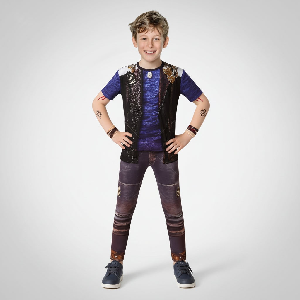 Kids' Werewolf Costume with Realistic Printed Details and Zip-Up Closure
