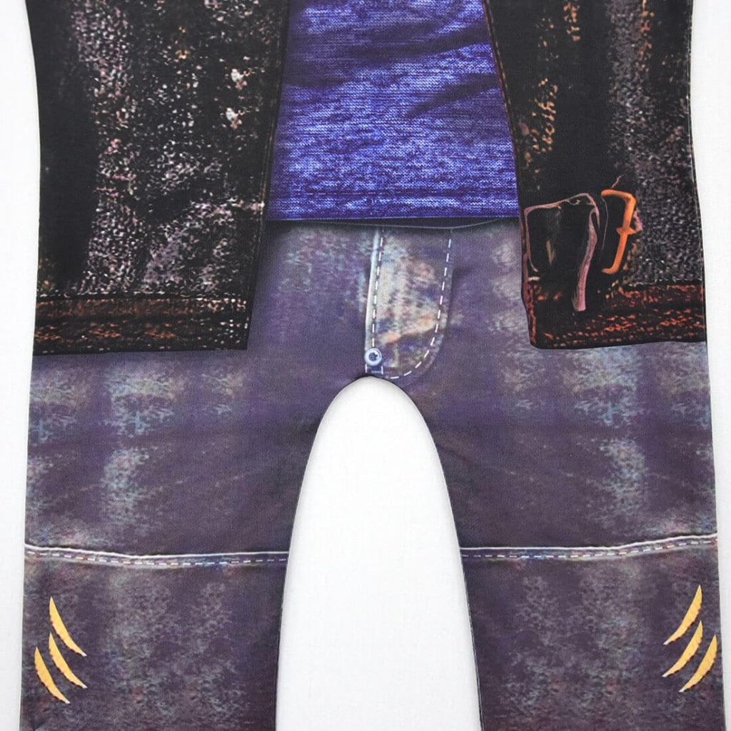 Kids' Werewolf Costume with Realistic Printed Details and Zip-Up Closure