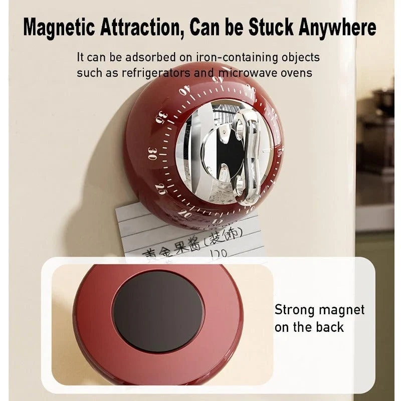 Kitchen Timer | Magnetic Back & Wind-Up | 0–60 Min