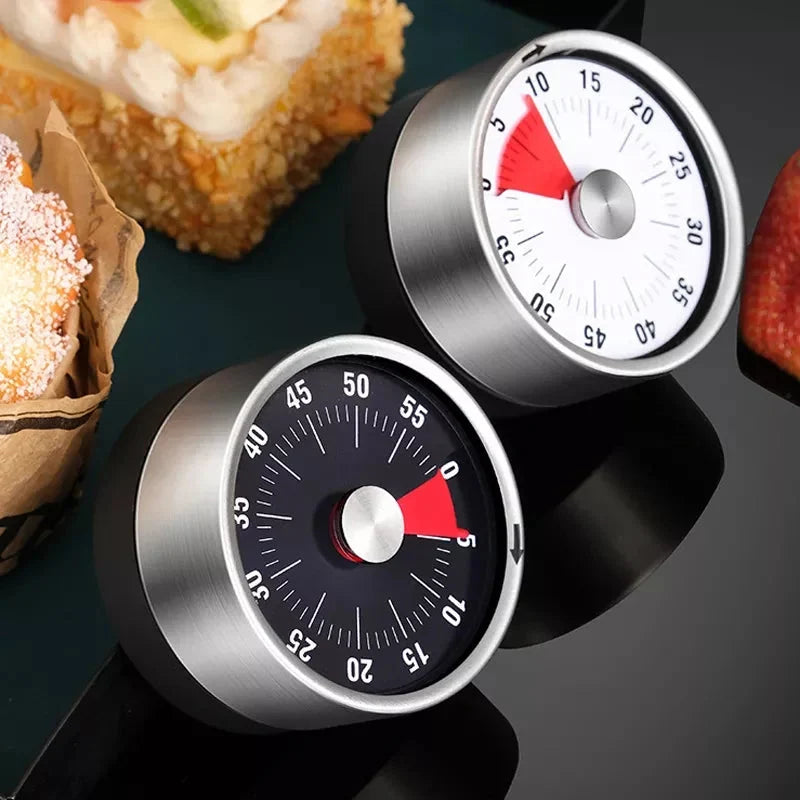 Kitchen Timer | Mechanical Stainless Steel & Magnetic Base | 59-Minute