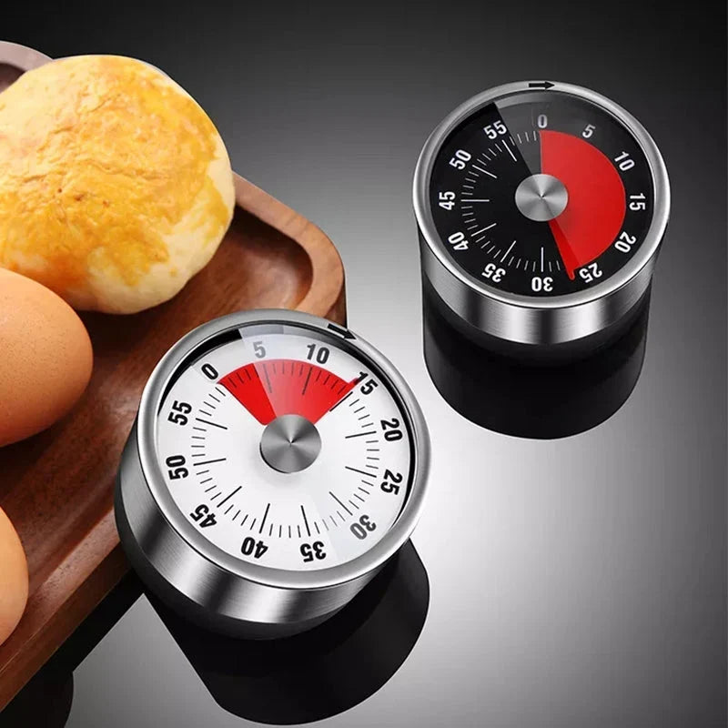 Kitchen Timer | Mechanical Stainless Steel & Magnetic Base | 59-Minute