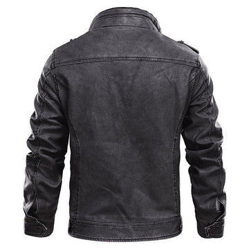 Men's Black Leather Jacket | Classic Biker Style