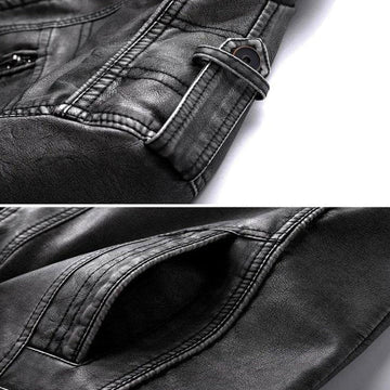 Men's Black Leather Jacket | Classic Biker Style