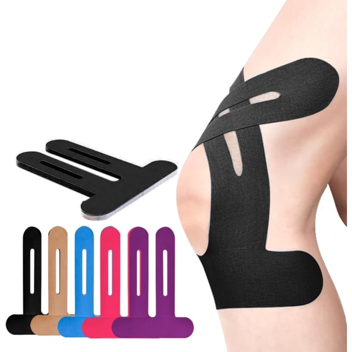 Knee Elastic Kinesiology Tape with Pre-Cut Strips for Professional Support