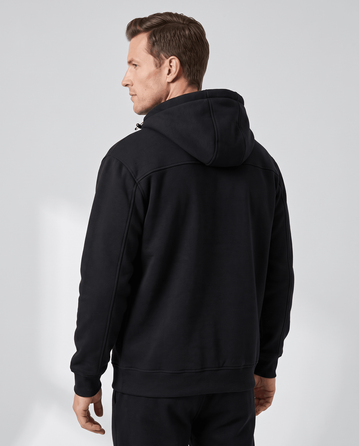 Knit Fleece Zip-Up Hoodie – Chest Pocket, Drawstring Hood & Regular Fit | Getaria