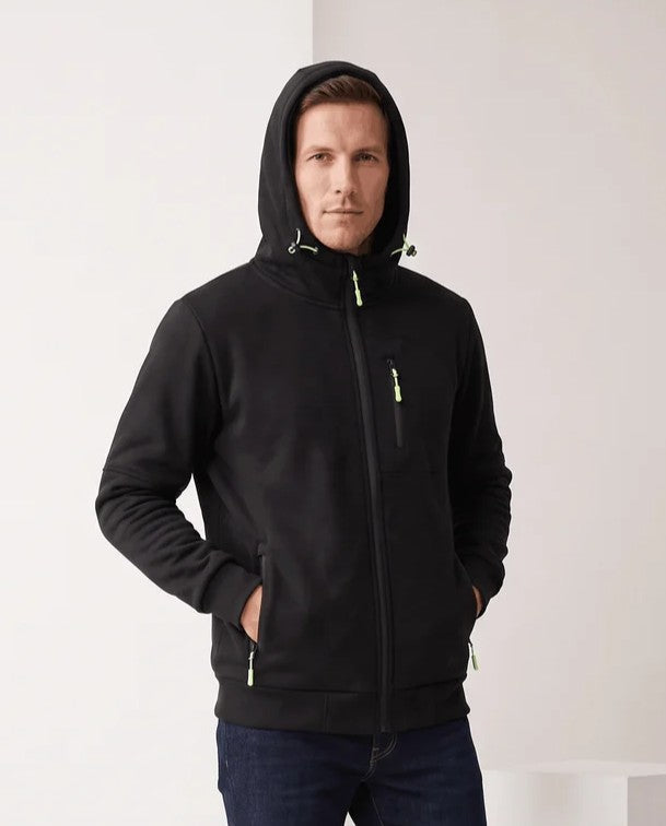 Knit Fleece Zip-Up Hoodie – Chest Pocket, Drawstring Hood & Regular Fit | Getaria
