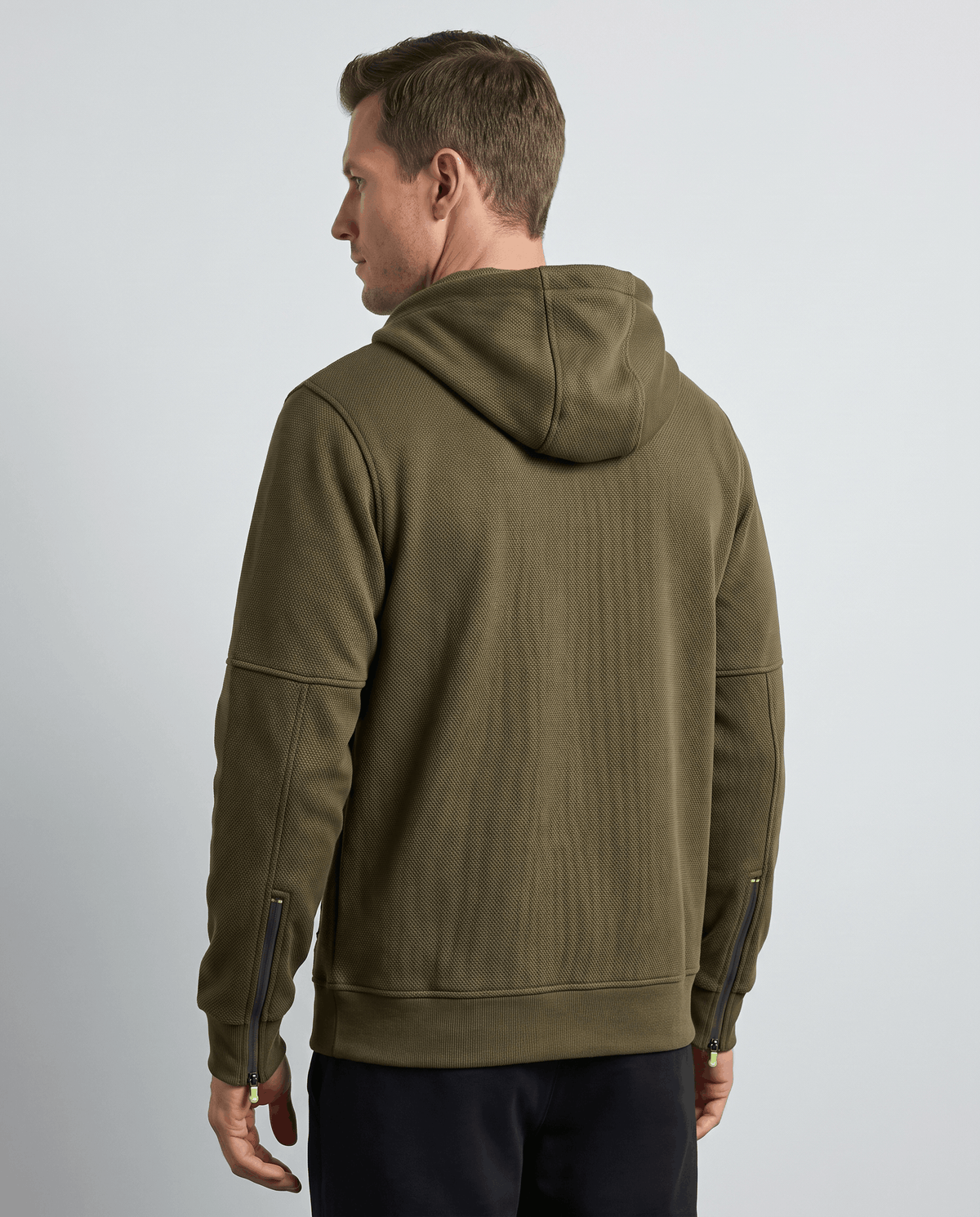 Knit Fleece Zip-Up Hoodie – Chest Pocket, Drawstring Hood & Regular Fit | Getaria