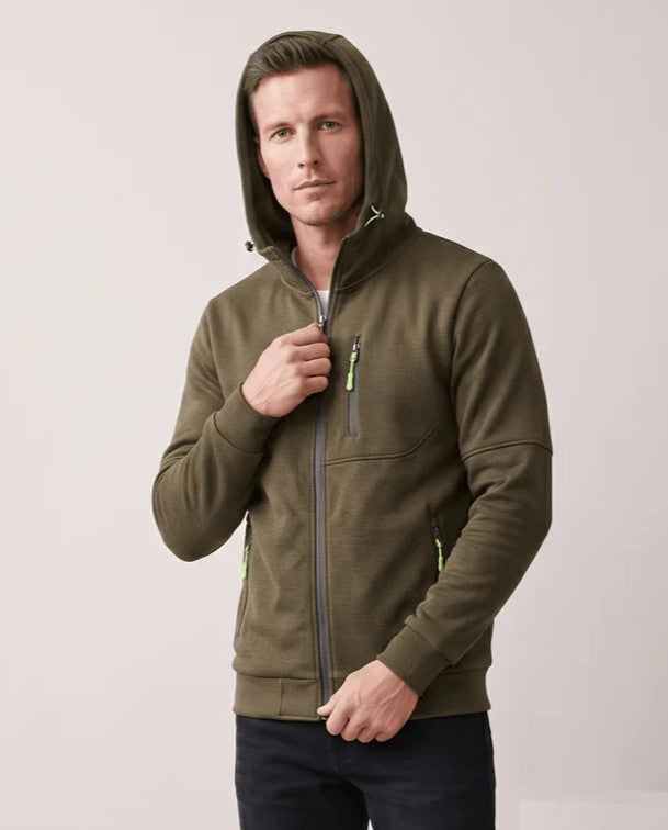Knit Fleece Zip-Up Hoodie – Chest Pocket, Drawstring Hood & Regular Fit | Getaria