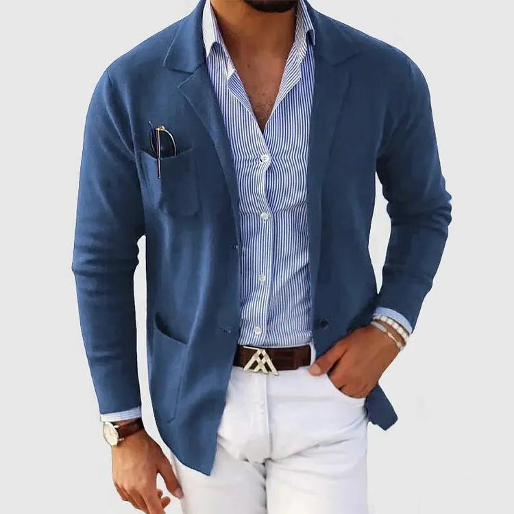 Knit Lapel Blazer for Men