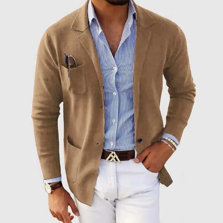 Knit Lapel Blazer for Men