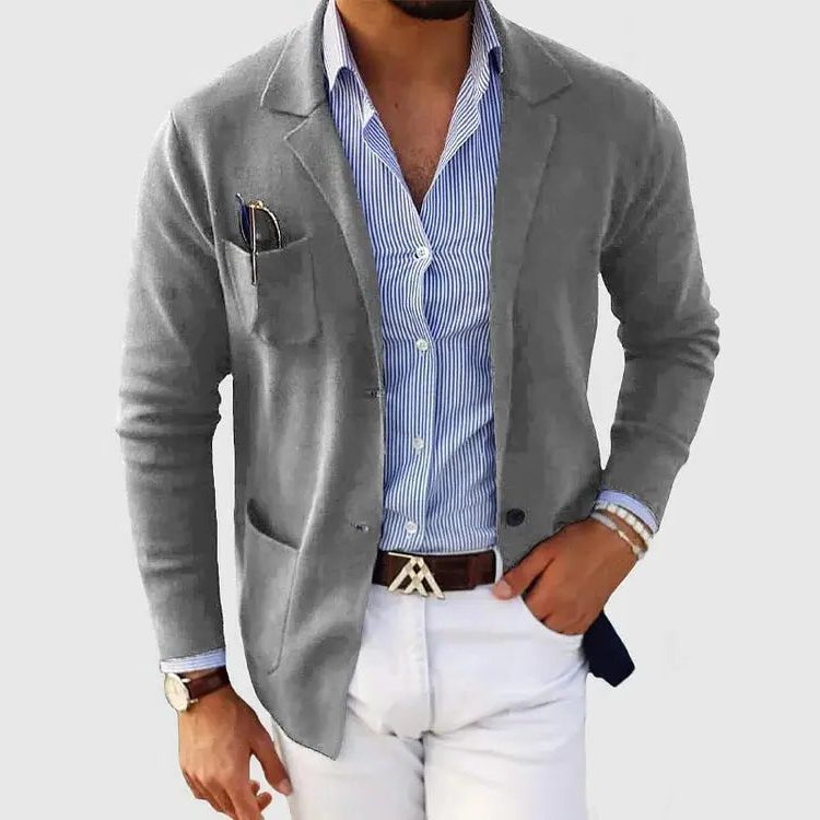 Knit Lapel Blazer for Men