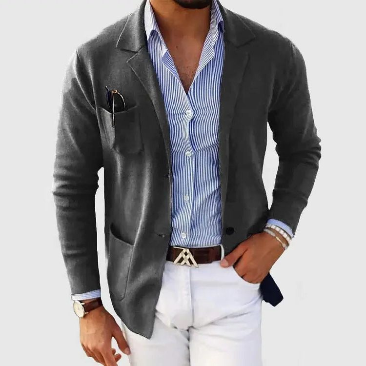 Knit Lapel Blazer for Men